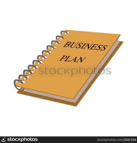 Business plan icon in cartoon style on a white background. Business plan icon, cartoon style