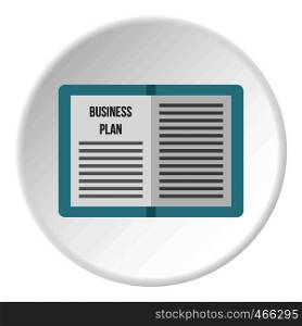 Business plan icon in flat circle isolated on white background vector illustration for web. Business plan icon circle