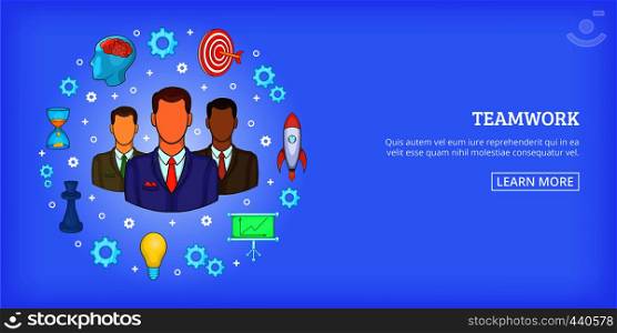 Business planning banner horizontal concept. Cartoon illustration of business planning banner horizontal vector concept for web. Teamwork banner horizontal, cartoon style