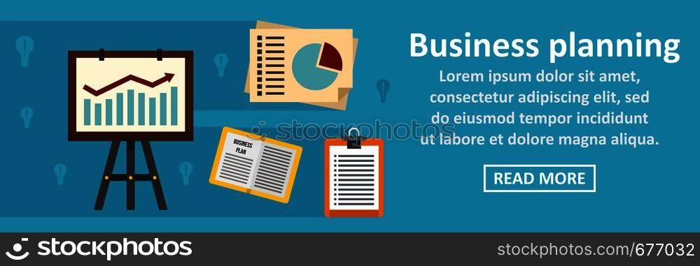 Business planning banner horizontal concept. Flat illustration of business planning banner horizontal vector concept for web. Business planning banner horizontal concept