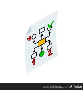 Business planning icon in isometric 3d style isolated on white background. Business planning icon, isometric 3d style