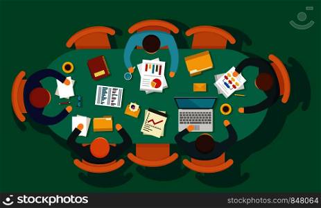Business planning meeting concept background. Flat illustration of business planning meeting vector concept background for web design. Business planning meeting concept background, flat style