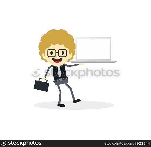 business presentation cartoon character vector art illustration. business presentation cartoon character