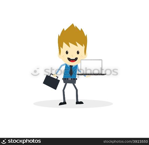 business presentation cartoon character vector art illustration. business presentation cartoon character