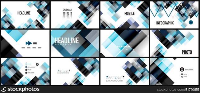 Business presentation geometric template. Business presentation geometric template. Digital technology layout, brochure or flyer concept or geometrical web banner background