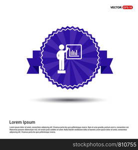 Business presentation icon - Purple Ribbon banner