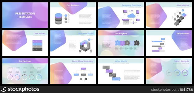 Business presentation templates. Vector infographic elements for company presentation slides, corporate annual report, marketing flyers, leaflets and brochures, banners and web design.