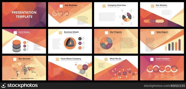 Business presentation templates. Vector infographic elements for company presentation slides, corporate annual report, marketing flyers, leaflets and brochures, banners and web design.