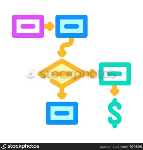 business process color icon vector. business process sign. isolated symbol illustration. business process color icon vector illustration