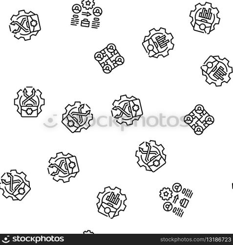 business process optimization vector seamless pattern thin line illustration. business process optimization seamless pattern vector
