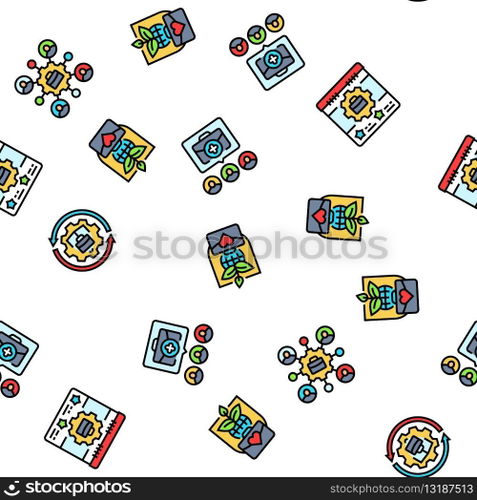 business process optimization vector seamless pattern thin line illustration. business process optimization seamless pattern vector