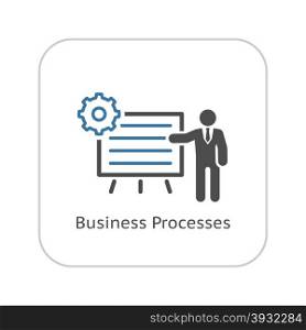 Business Processes Icon. Business Concept. Flat Design. Isolated Illustration.. Business Processes Icon. Flat Design.