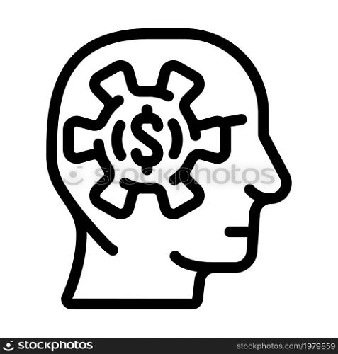 business processes in head line icon vector. business processes in head sign. isolated contour symbol black illustration. business processes in head line icon vector illustration