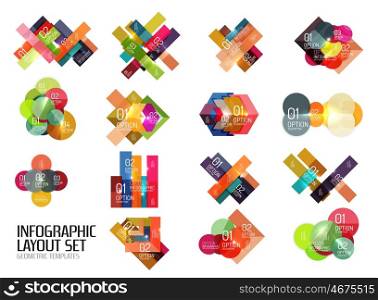 Business products option banners. Vector templates for presentation, web site or modern print template