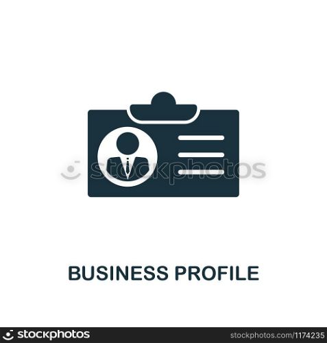 Business Profile creative icon. Simple element illustration. Business Profile concept symbol design from human resources collection. Can be used for mobile and print. web design, apps, software, print. Business Profile creative icon. Simple element illustration. Business Profile concept symbol design from human resources collection. Perfect for web design, apps, software, print.
