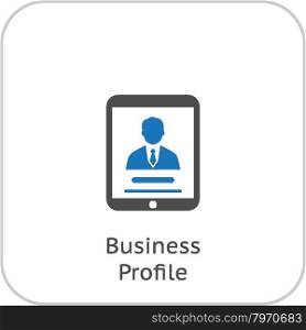 Business Profile Icon. Concept. Flat Design.