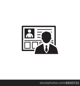 Business Profile Icon. Flat Design.. Profile Icon. Business Concept. Flat Design Isolated Illustration