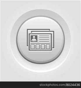 Business Profile Icon. Profile Icon. Business Concept. Grey Button Design