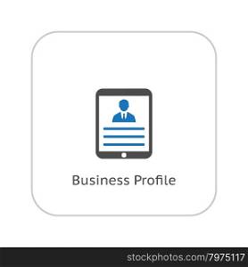 Business Profile. Tablet. Businessman Silhouette. Flat Design. Isolated illustration.. Business Profile. Flat Design.
