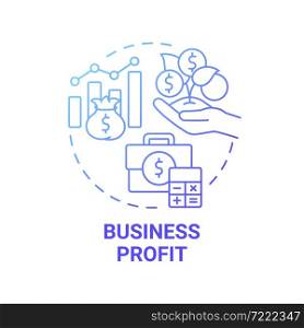 Business profit blue gradient concept icon. Enterprise finance and economics abstract idea thin line illustration. Social organization. Company revenue. Vector isolated outline color drawing. Business profit blue gradient concept icon
