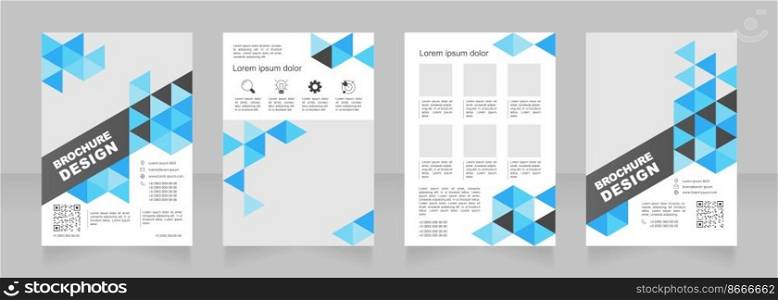 Business profitability blank brochure design. Template set with copy space for text. Flyers with polygonal background. Premade corporate reports collection. Editable 4 paper pages. Arial font used. Business profitability blank brochure design