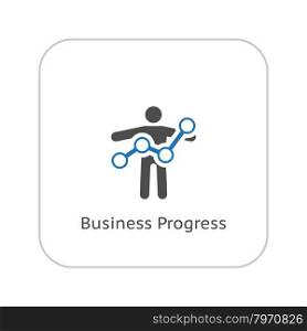 Business Progress Icon. Business Concept. Flat Design. Isolated Illustration.