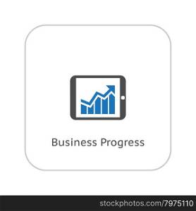 Business Progress Icon. Business Concept. Flat Design. Isolated Illustration.. Business Progress Icon. Flat Design.