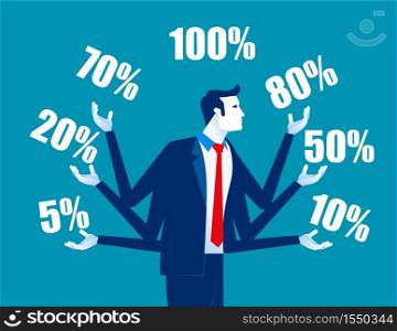Business promotions discounts sale. Concept business vector, Juggling, Trade, Percentage.