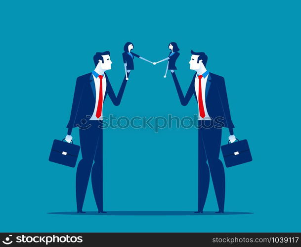 Business puppet. Concept business vector illustration.