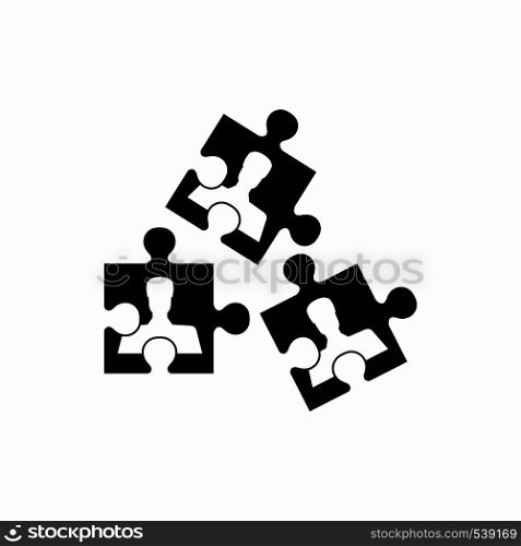 Business puzzles icon in simple style isolated on white background. Business puzzles icon, simple style