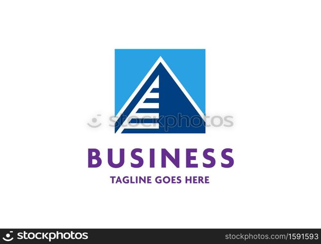 Business pyramid logo design template. business marketing and finance logo design