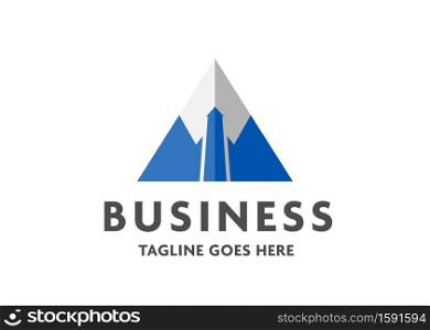 Business pyramid logo design template. business marketing and finance logo design