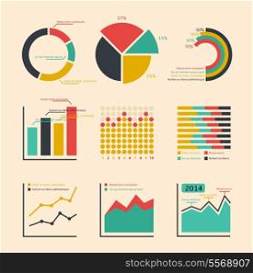 Business ratings graphs and charts infographic elements isolated vector illustration