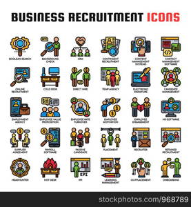 Business Recruitment , Thin Line and Pixel Perfect Icons