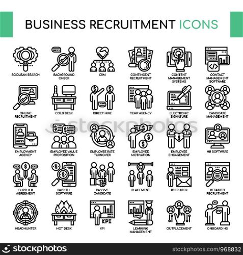 Business Recruitment , Thin Line and Pixel Perfect Icons
