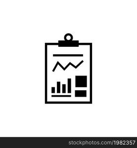 Business Report Financial Document. Flat Vector Icon. Simple black symbol on white background. Business Report Financial Document Flat Vector Icon