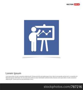 Business report icon - Blue photo Frame