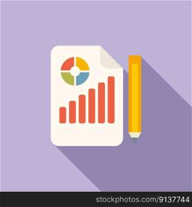 Business report icon flat vector. Computer data. Page online. Business report icon flat vector. Computer data