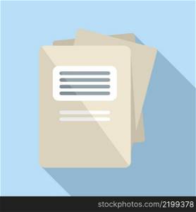 Business report icon flat vector. Document paper. Data file. Business report icon flat vector. Document paper