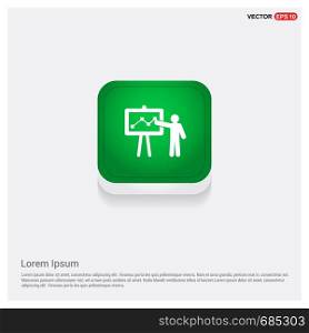 Business report iconGreen Web Button - Free vector icon