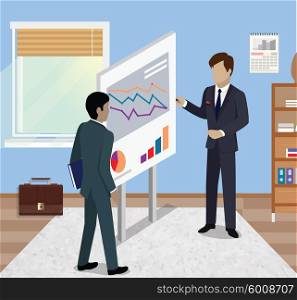 Business Report Isometric. Startup teamwork brainstorming office meeting. Isometric realistic poses. 3D flat vector isometry icon. Business report isometric. Isolated isometry business report. Isometric graphic report