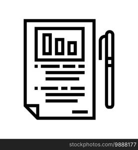 business report line icon vector. business report sign. isolated contour symbol black illustration. business report line icon vector illustration