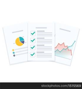 Business reports document vector illustration