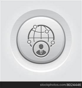 Business Representative Icon.. Business Representative Icon. Business Concept. Grey Button Design