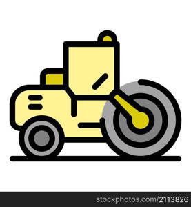 Business road roller icon. Outline business road roller vector icon color flat isolated. Business road roller icon color outline vector