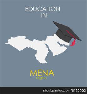 Business School Education in Mena Region Concept Vector Illustration EPS10. Business School Education in Mena Region Concept Vector Illustra