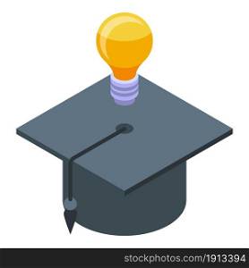 Business school graduation hat icon isometric vector. Graduate cap. Academy education. Business school graduation hat icon isometric vector. Graduate cap