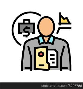 business scientist worker color icon vector. business scientist worker sign. isolated symbol illustration. business scientist worker color icon vector illustration