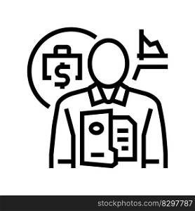 business scientist worker line icon vector. business scientist worker sign. isolated contour symbol black illustration. business scientist worker line icon vector illustration