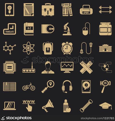 Business seminar icons set. Simple style of 36 business seminar vector icons for web for any design. Business seminar icons set, simple style